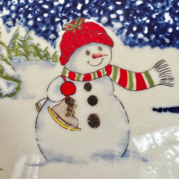 Thomson Pottery Snowman Plate Discontinued Christmas Holiday Collectible Used - Picture 8 of 15